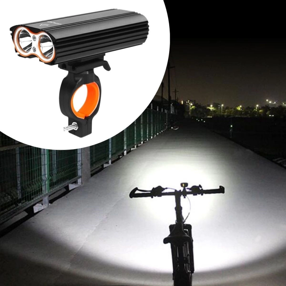 Şarj Göstergeli Uzun Menzil Su Geçirmez Led Bisiklet Feneri 1600 Lumen ( Lisinya )