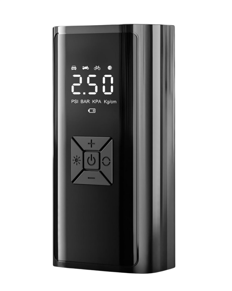 Kablosuz Lastik Şişirme Kompresörü Dijital Ekranlı Powerbank Özellikli Hava Pompası - Lisinya