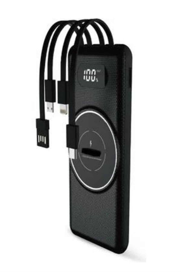 Wireless Powerbank 10000 Mah LED Ekranlı Dahili Kablolu Hızlı Şarj - Lisinya