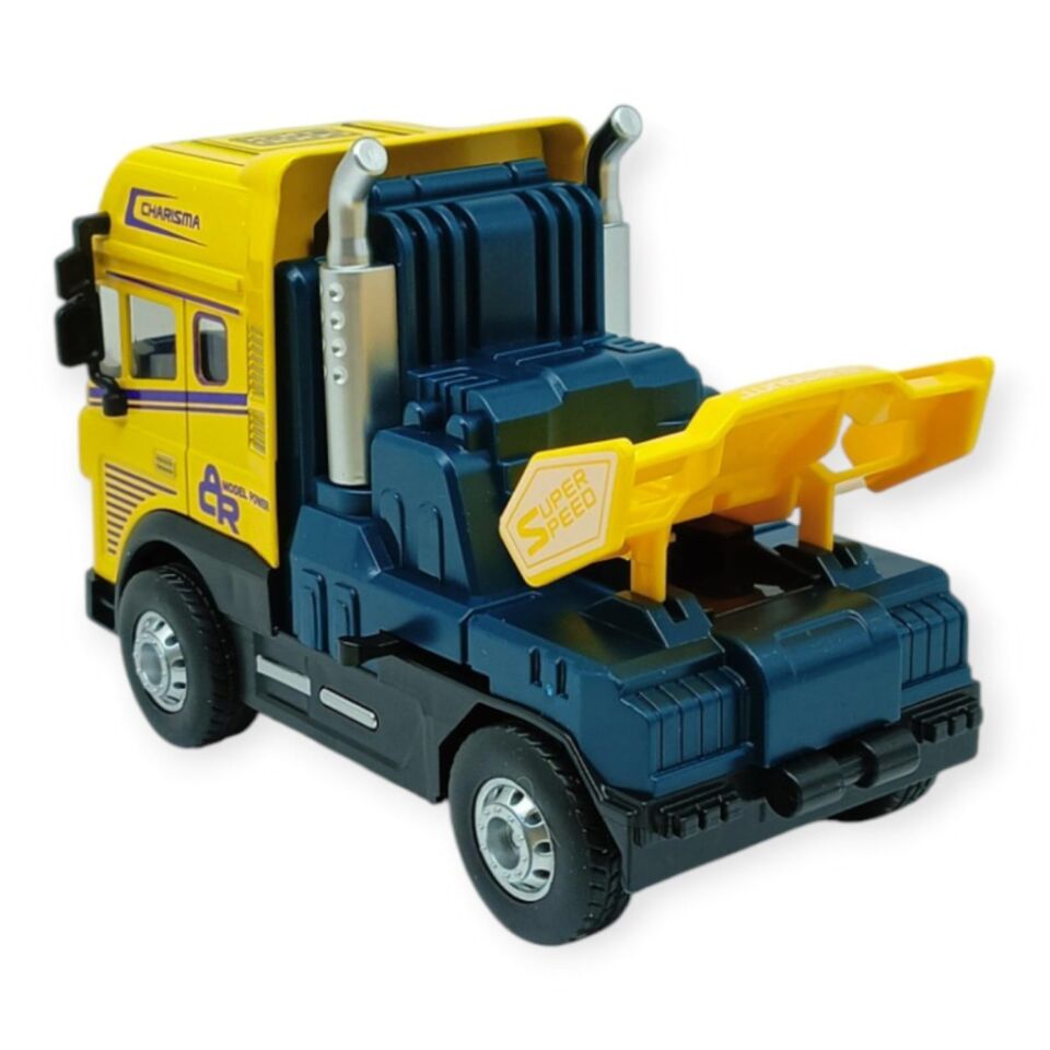 Metal Tır 1:24 - Sesli Işıklı Tır 13 cm - Sarı (Lisinya)