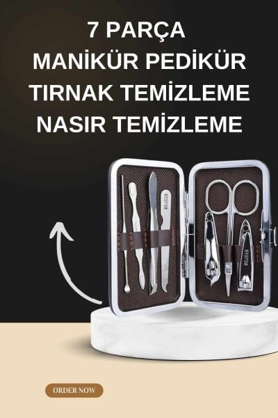 Manikür Pedikür Seti İkili Set El ve Ayak Bakımı Nasır Temizleme Protez Tırnak Çıkarma - Lisinya