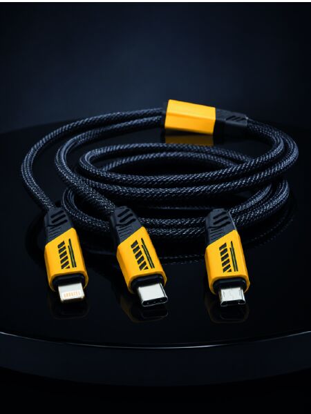 240W 3'ü 1 Arada Hızlı Şarj Kablosu USB Type-C Lightning Micro USB