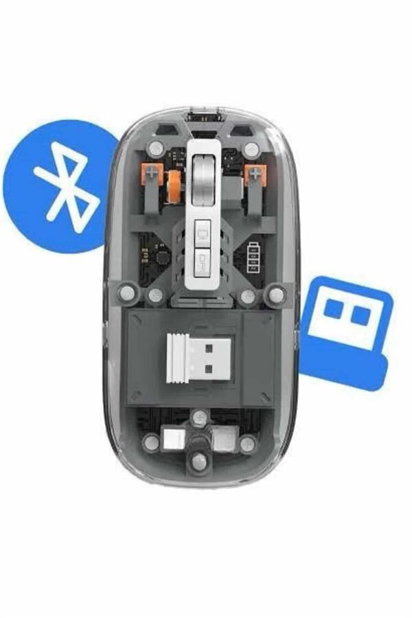 Kablosuz Mouse Fare Şarjlı Bluetooth Wireless Çift Modlu Sessiz - Lisinya