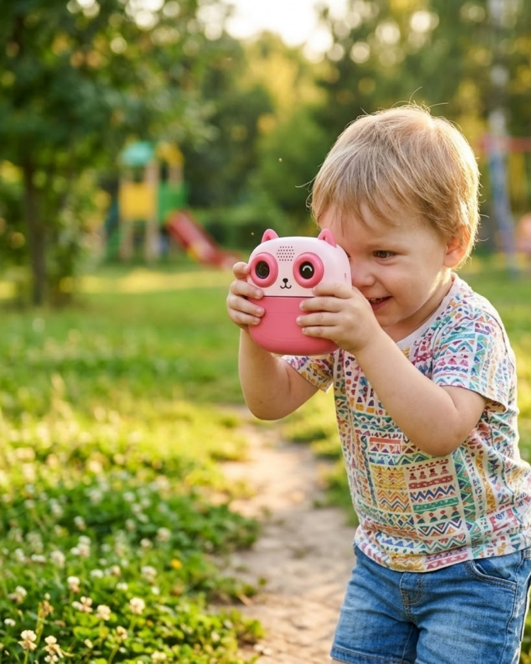 YamanHobi Anında Baskılı Çocuk Kamerası Fotoğraf Makinesi 5 Rulo Kağıt 6 Kalemli