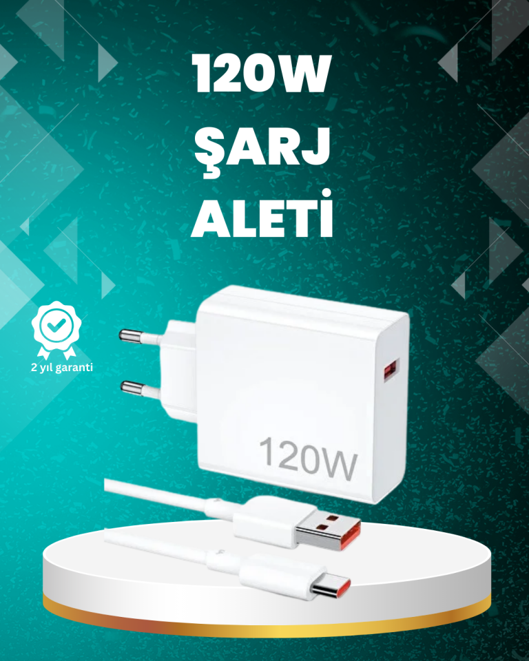 120 Watt Güçlü Hızlı Şarj Adaptörü Huawei P30 P40 Mate 20 Pro Uyumlu - Lisinya