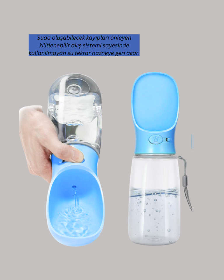 Gıda Sınıfı Malzemeli Evcil Hayvan Su Şişesi BPA İçermez Tek Tuş Kontrol - Lisinya