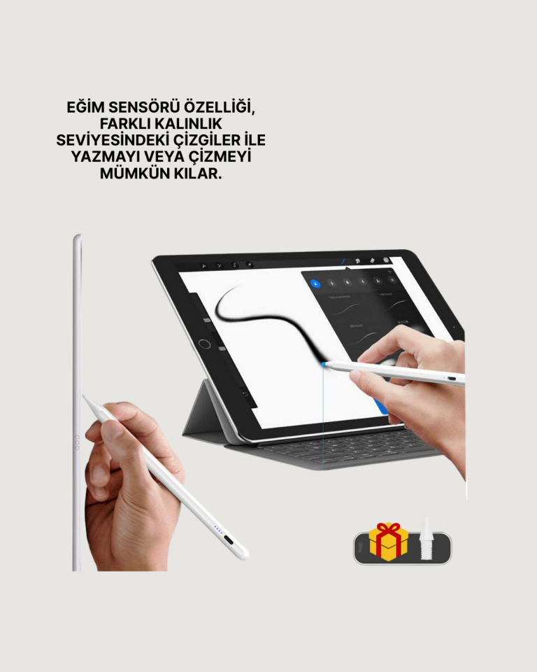 Akıcı Yazı ve Çizim için Eğim Sensörlü Dijital Kalem – 20 Saat Kesintisiz Kullanım - Lisinya