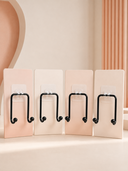 4'lü Duvar Tipi Yapışkanlı Askı Pratik Ev ve Banyo Askılık Seti