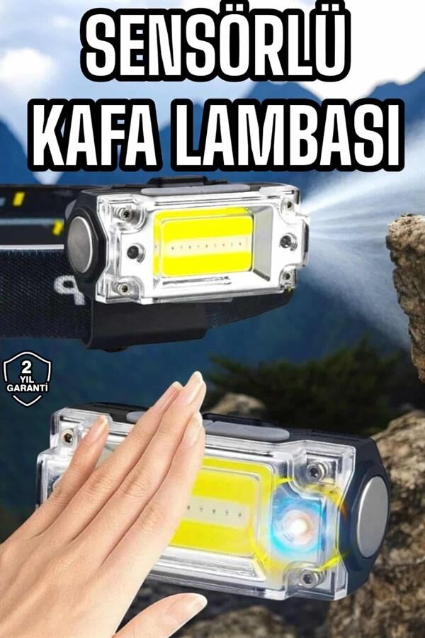 Şarjlı Kafa Feneri Suya Dayanıklı Ayarlanabilir Kamp Feneri - Lisinya