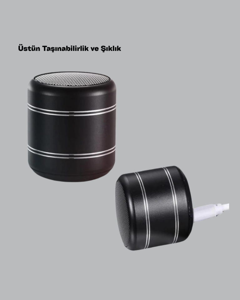 Kompakt Silindir Metal Bluetooth Hoparlör 400 mAh Uzun Pil TWS Destekli - Lisinya