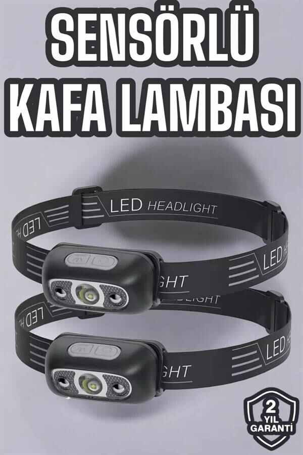 Kafa Lambası Kamp Lambası Led Işık Şarjlı Ayarlanabilir - Lisinya