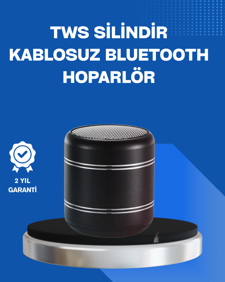 Taşınabilir Silindir Tasarım Bluetooth 5.0 Hoparlör Yüksek Bas Performanslı - Lisinya