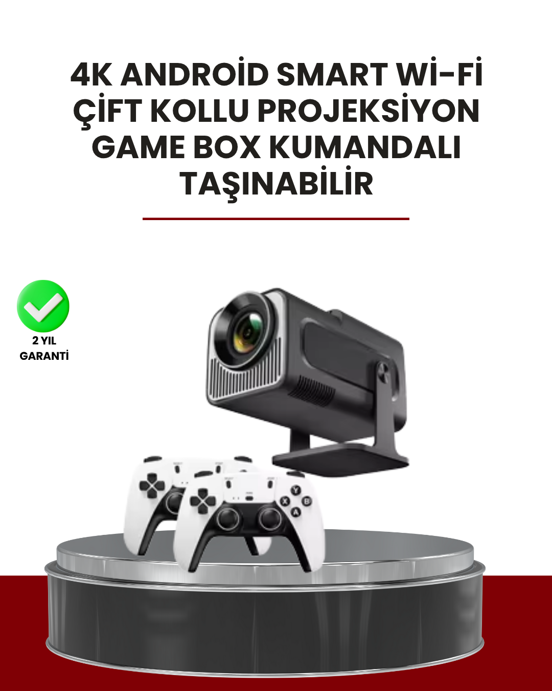 Taşınabilir Full HD Projektör - 1 GB RAM, 8 GB Hafıza - Lisinya
