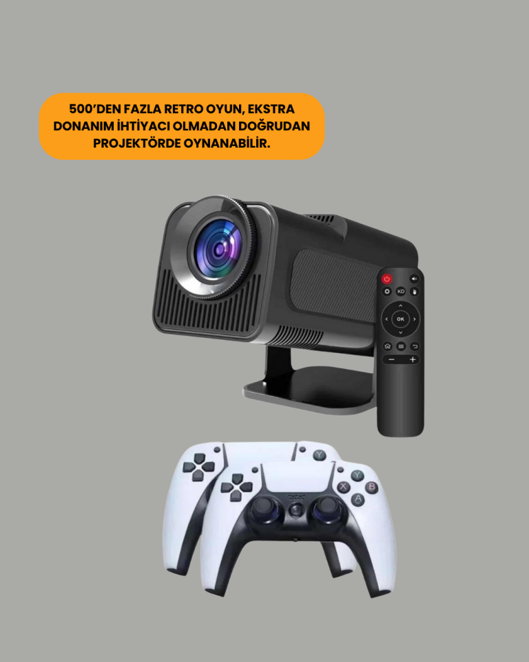 1.5 KG Ağırlığında, 4500 Retro Oyunlu Multimedya Projektör - Lisinya