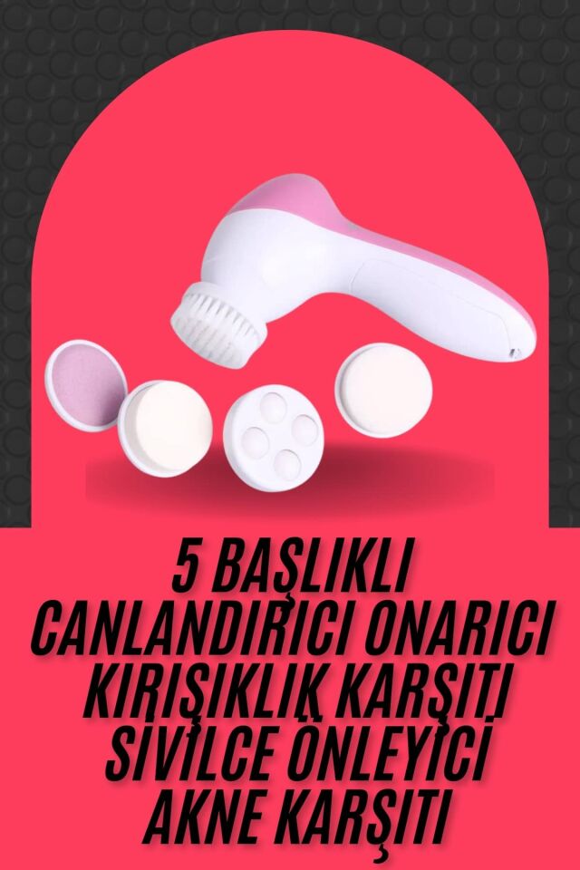 Cilt Temizleme ve Masaj Aleti 5 Başlıklı Akne ve Sivilce Önleyici - Lisinya