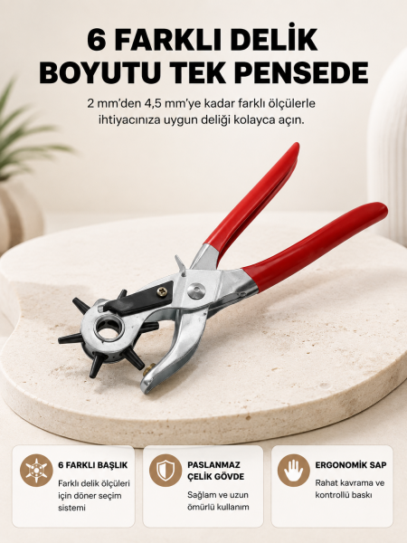 Delme Pensesi 6 Başlıklı Çok Amaçlı Paslanmaz Çelik Ergonomik - Lisinya
