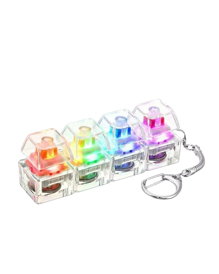 Mekanik Klavye Anahtarlık Işıklı Stres Giderici Klik Tuş Oyuncağı Renkli Fidget - Lisinya
