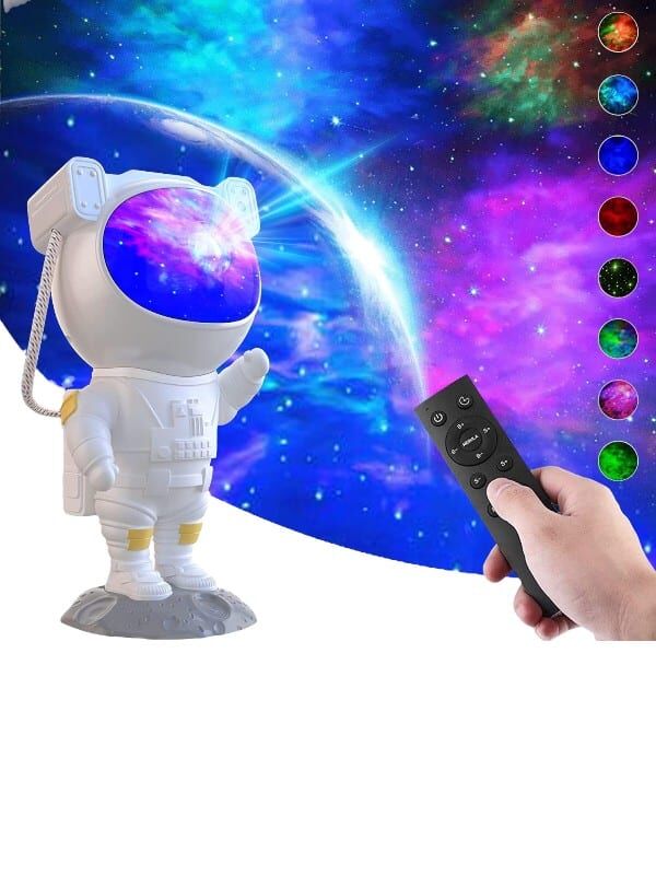 YamanHobi Astronot Nebula Projektör Bluetooth Hoparlör Uzaktan Kumandalı Beyaz