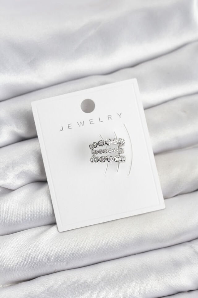 Gümüş Renk Zirkon Taşlı Pirinç Kıkırdak Earcuff Küpe - Lisinya
