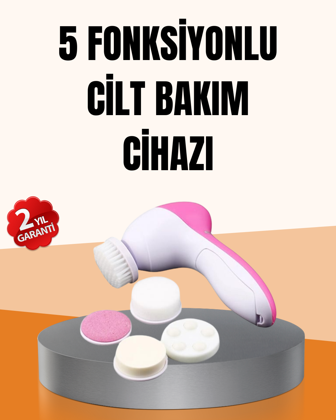 Derin Temizleme ve Masaj İçin 5 Başlıklı Yüz Cilt Bakım Aleti - Lisinya