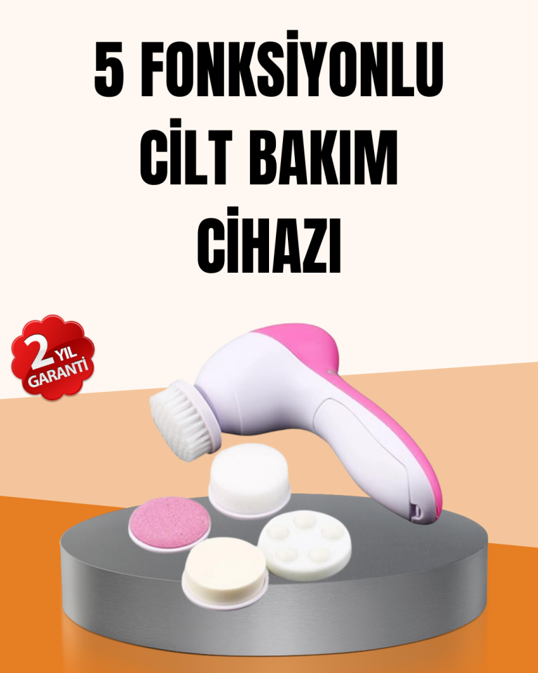 Derin Temizleme ve Masaj İçin 5 Başlıklı Yüz Cilt Bakım Aleti - Lisinya