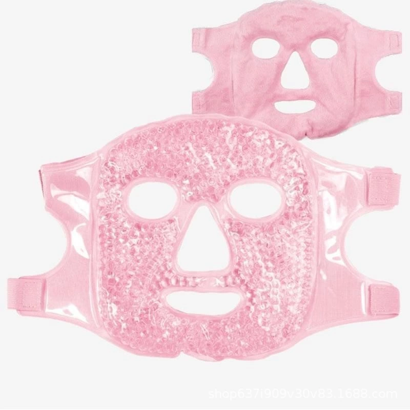 Terapi Jel Yüz Maskesi Soğuk Ve Sıcak Boncuklu Ayarlanabilir Maske (Pembe) ( Lisinya )