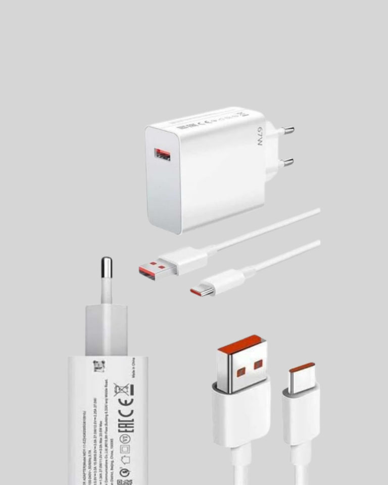YamanHobi 67W Hızlı Şarj Adaptörü Type-C Lightning Kablolu Çift Çıkışlı Şarj Cihazı