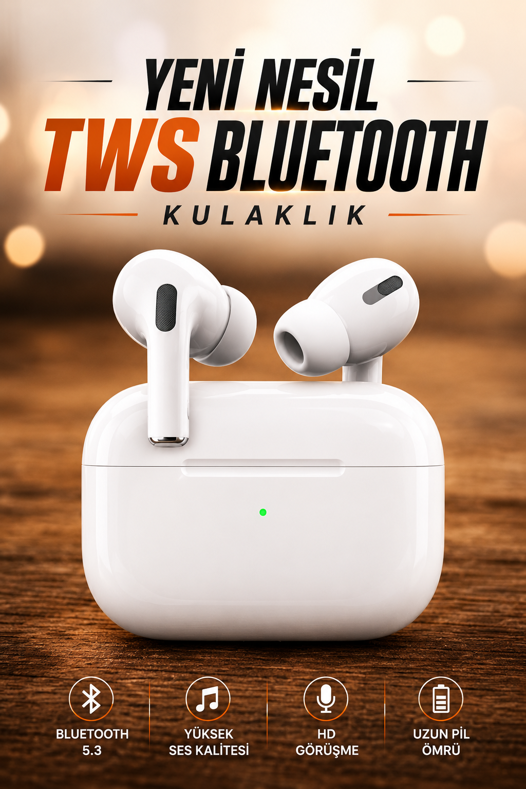 Dokunmatik Kontrollü Kablosuz Kulaklık iOS ve Android Uyumlu - Lisinya