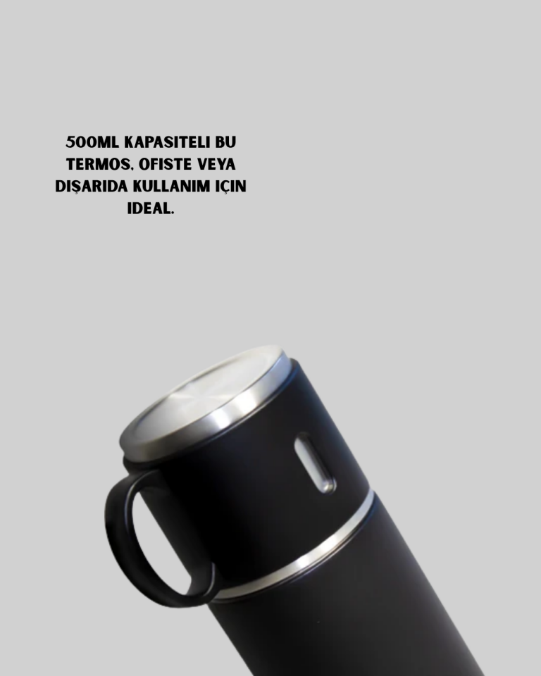 Paslanmaz Çelik Termos Seti | 500 ml Kapasite, 6-12 Saat Isı Koruma, Hediye Kutulu - Lisinya