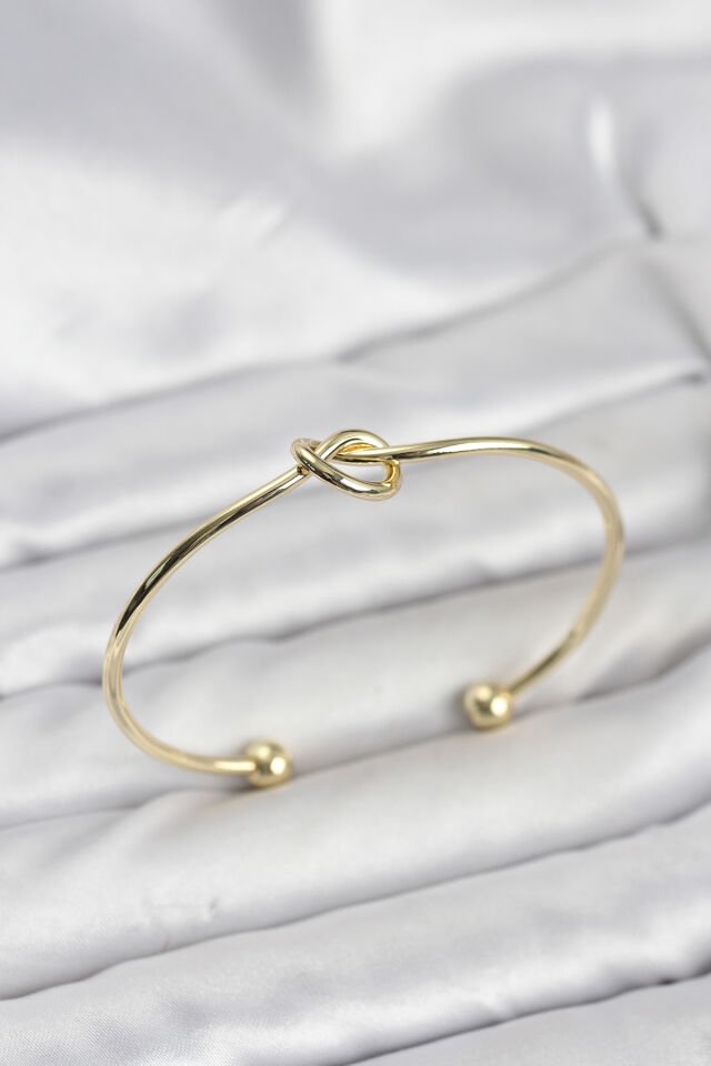 Düğüm Model Pirinç Gold Renk Kadın Bileklik - Lisinya