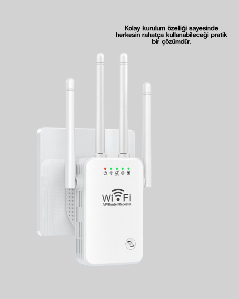 Yüksek Hızlı Parazit Önleyici WiFi Repeater Router - Lisinya