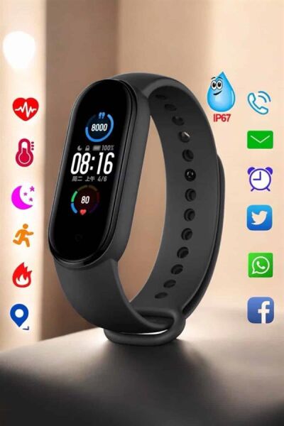 Akıllı Bileklik Fitness ve Sağlık İçin Akıllı Bileklik Adım Sayar, Kalp Atışı, Uyku İzleme - Lisinya