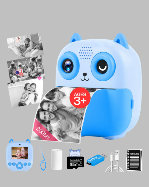 Anında Baskı Özellikli Çocuk Kamerası 48MP 1080P Çift Lens 32GB Destekli