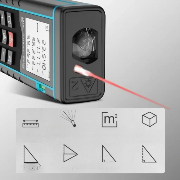 40 Metre Hassas Lazermetre Ölçer LCD Dijital Ekran Su Terazili Lazerli Mesafe Ölçüm Cihazı ( Lisinya )