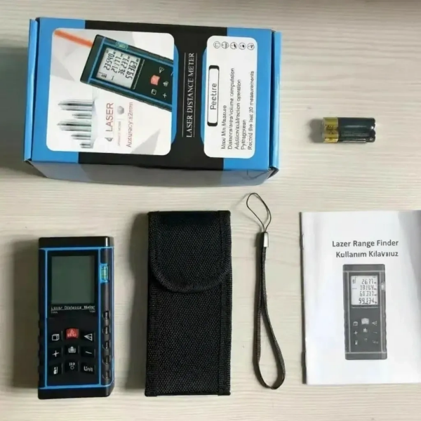 40 Metre Hassas Lazermetre Ölçer LCD Dijital Ekran Su Terazili Lazerli Mesafe Ölçüm Cihazı ( Lisinya )