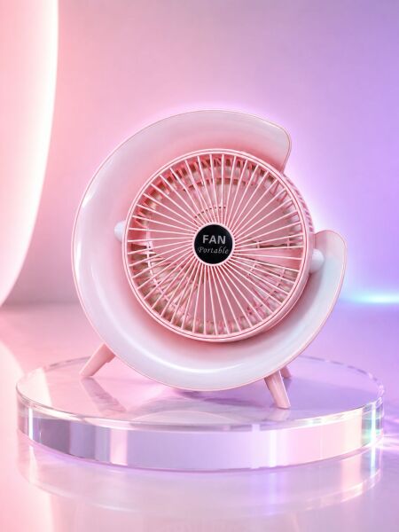 3 Hız Ayarlı USB Şarjlı RGB Masa Fanı - Lisinya