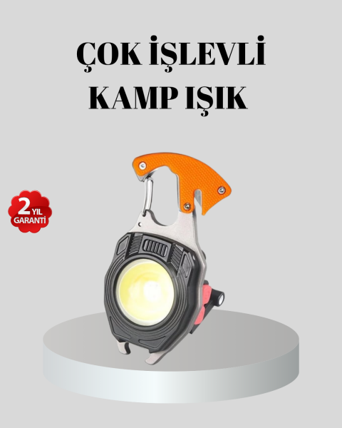 Çok Fonksiyonlu Anahtarlık Fener – Güçlü LED Işıklı, Şarjlı, Düdüklü ve Tornavidalı Mini El Feneri - Lisinya