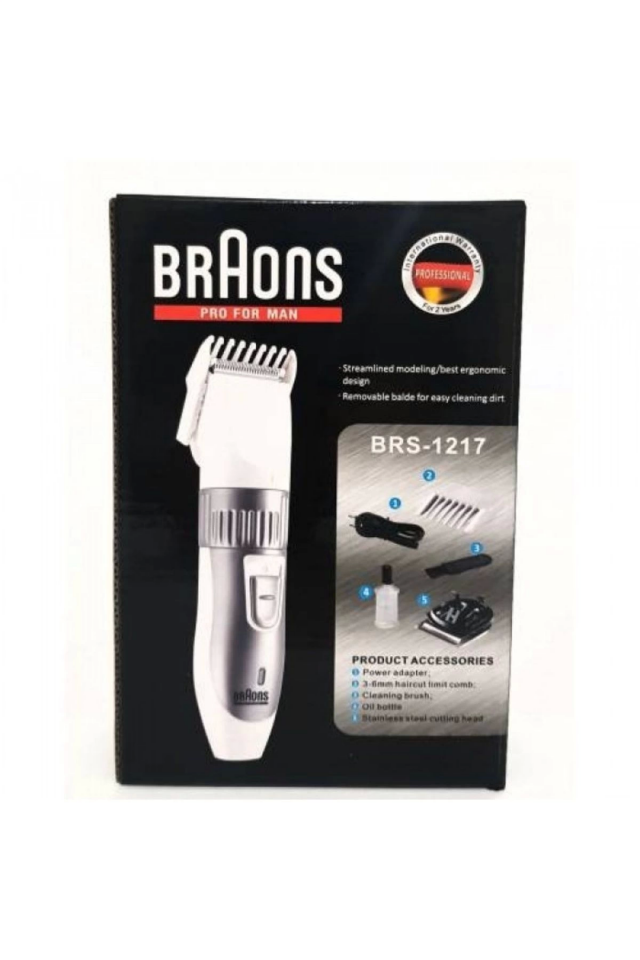 BRS-1217 Şarj Edilebilir Kablosuz Saç Sakal Kesme ve Tıraş Makinesi