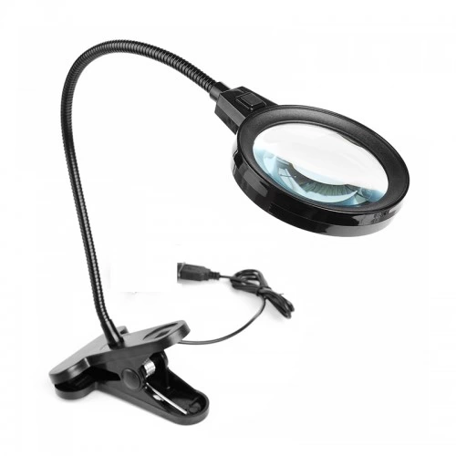 -12 Led Clipslı Işıklı Büyüteç,işıklı Masa Lambası çalışma Lambası ( Lisinya )