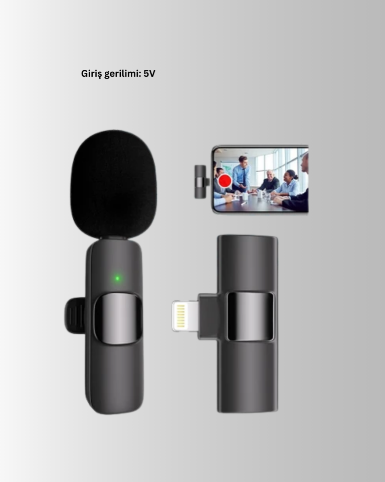 Çift Mikrofonlu Kablosuz Kayıt Seti iPhone Uyumlu Mini Mikrofon - Lisinya