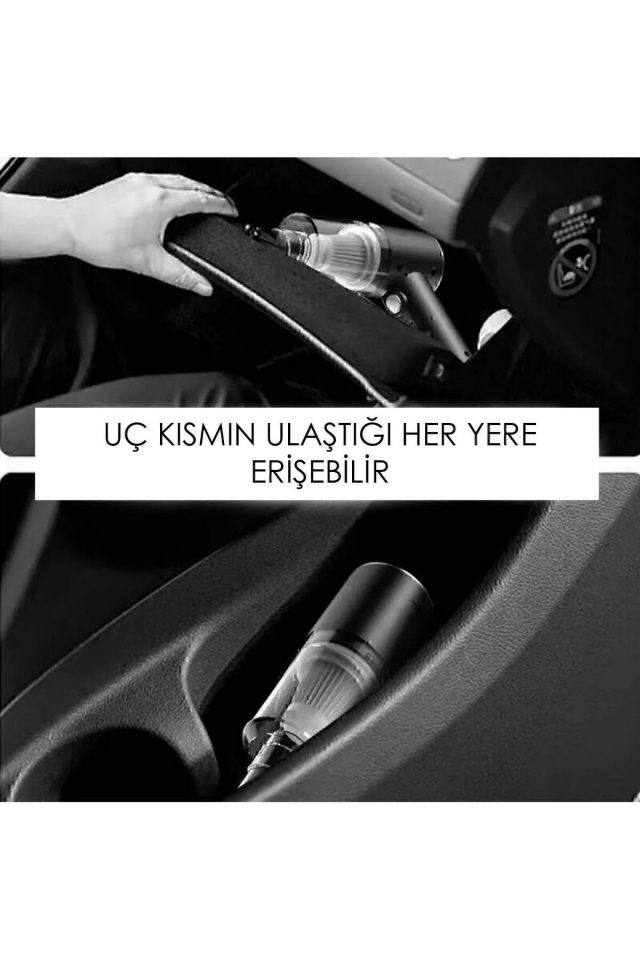 YamanHobi Şarjlı Mini Araç Süpürgesi 120W Güçlü Vakumlu El Süpürgesi