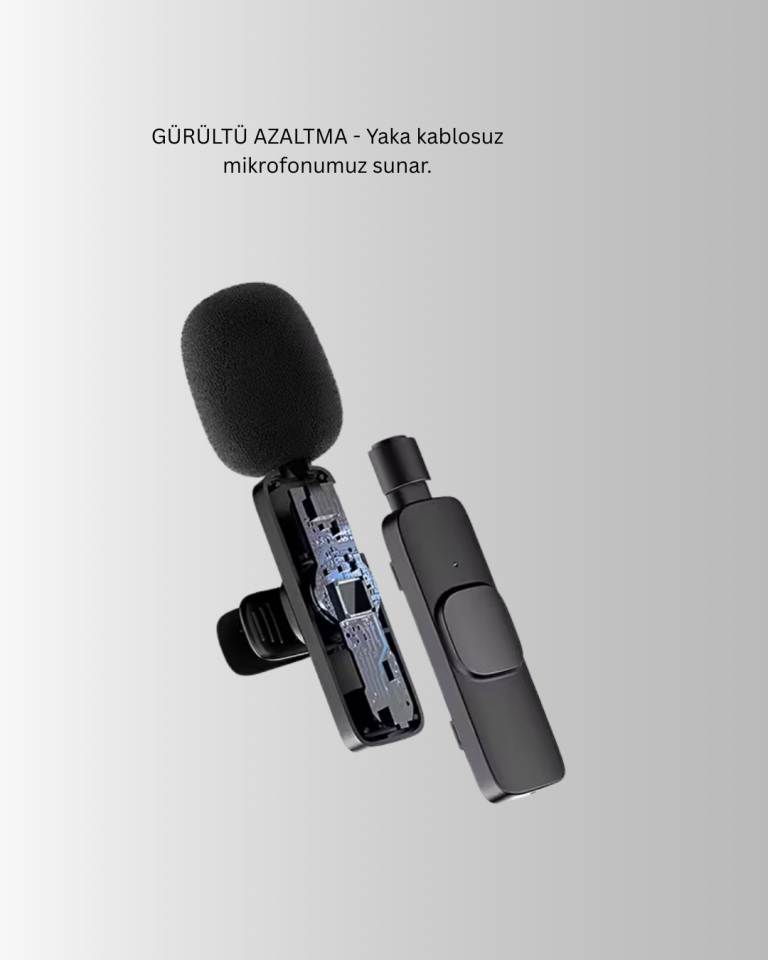 iPhone Uyumlu Çift Mikrofonlu Kablosuz Yaka Seti Profesyonel Ses - Lisinya