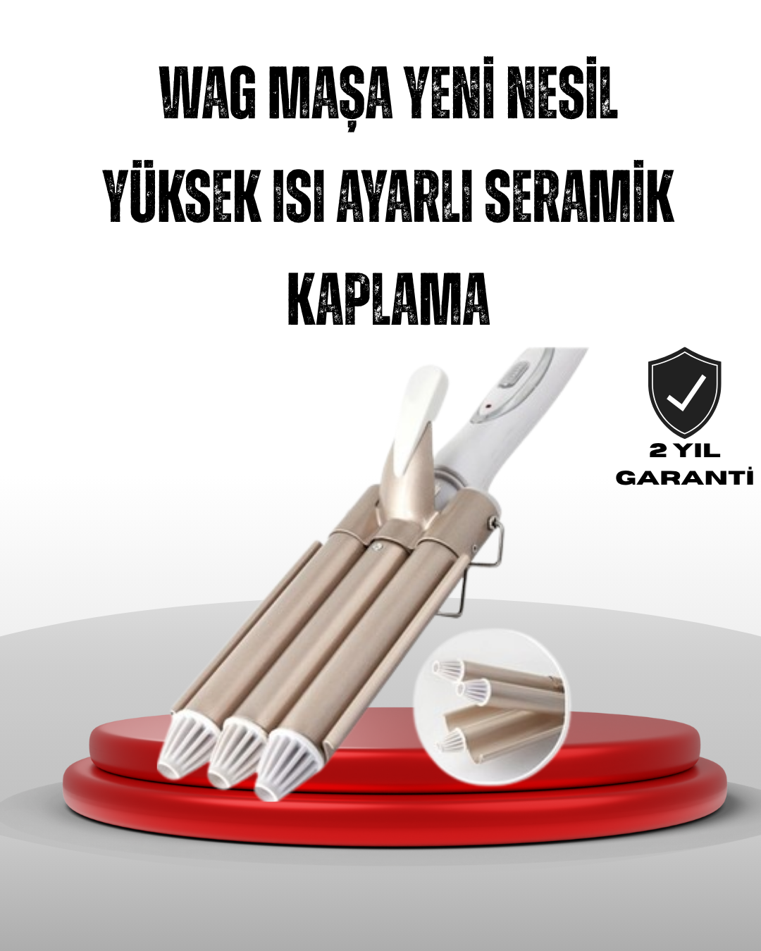 Ayarlanabilir Isı Ayarıyla Profesyonel Bukle Maşası – Hızlı ve Nazik Şekillendirme - Lisinya
