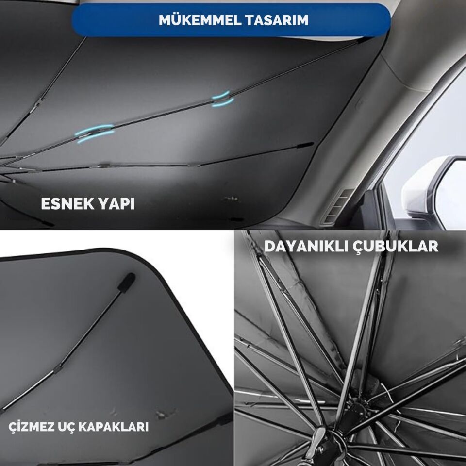 Renault Symbol, Dacia Sandero, Opel Corsa, Ford Ka, Peugeot 208 Uyumlu Oto Şemsiye - Lisinya