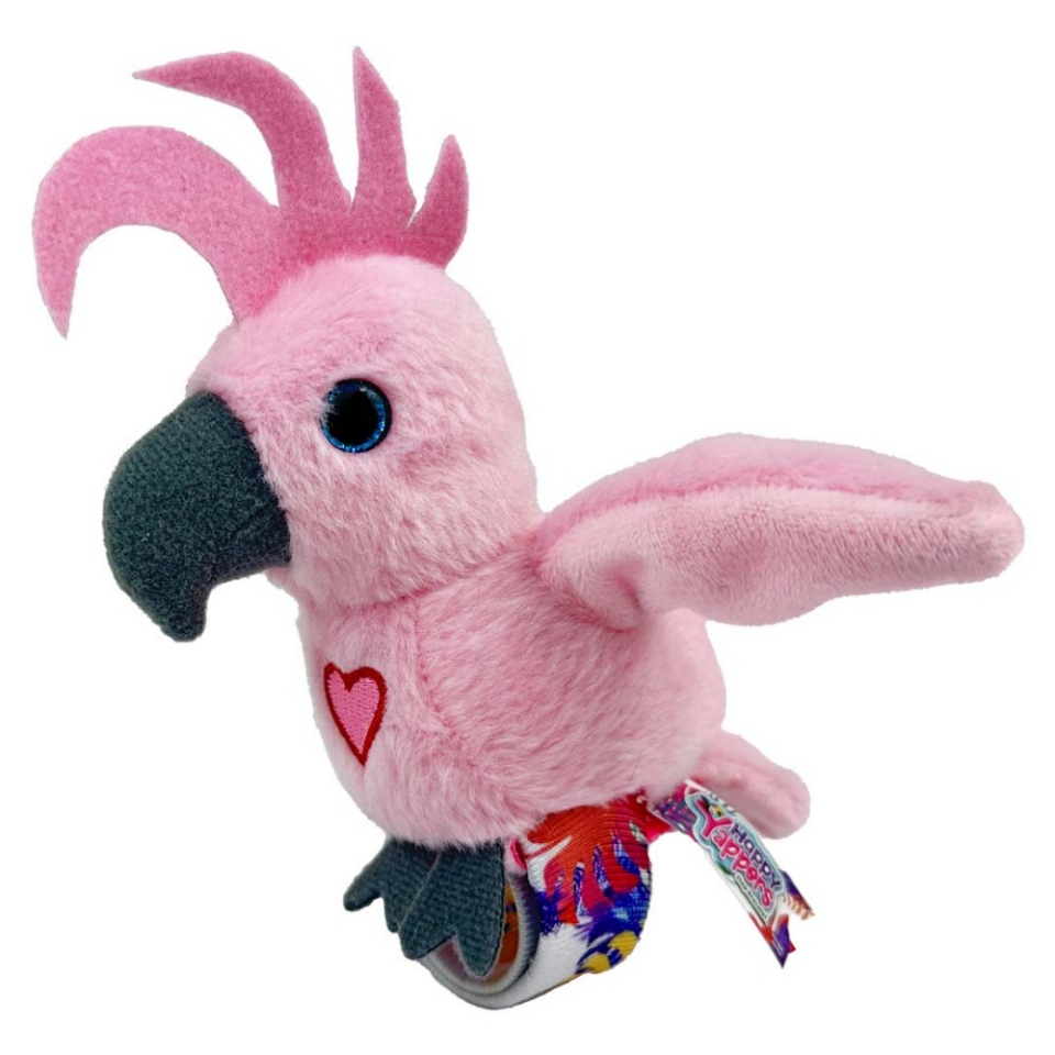 Peluş Ses Tekrarlı Hayvan Bileklik Aksesuar - Pembe Papağan (Lisinya)