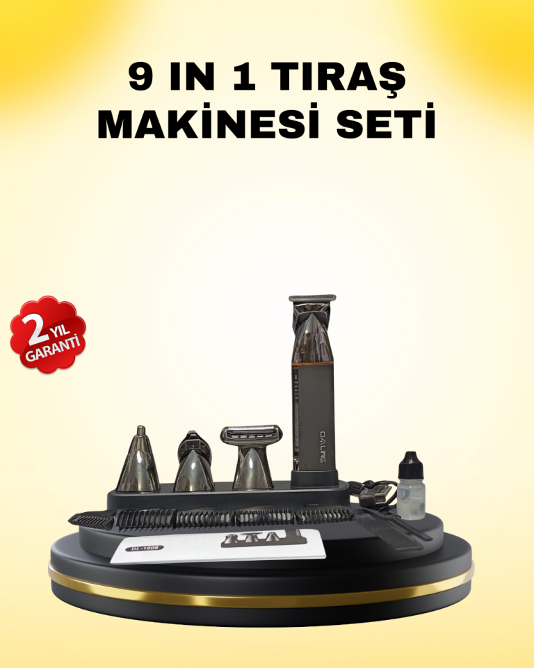 9’u 1 Arada Bakım Seti Güçlü Motorlu Saç Sakal Burun Kulak Trimmer - Lisinya