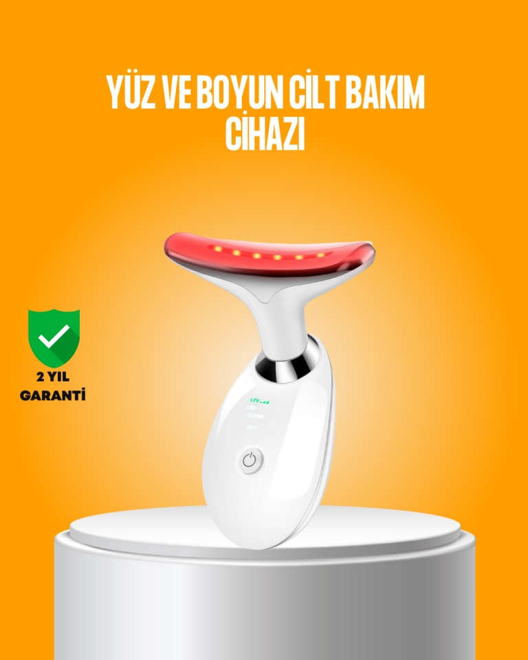 3 Modlu Boyun ve Yüz Bakım Cihazı – EMS, Temizleme, Sıcak Masaj ve Renkli Işık Terapi Özellikli - Lisinya
