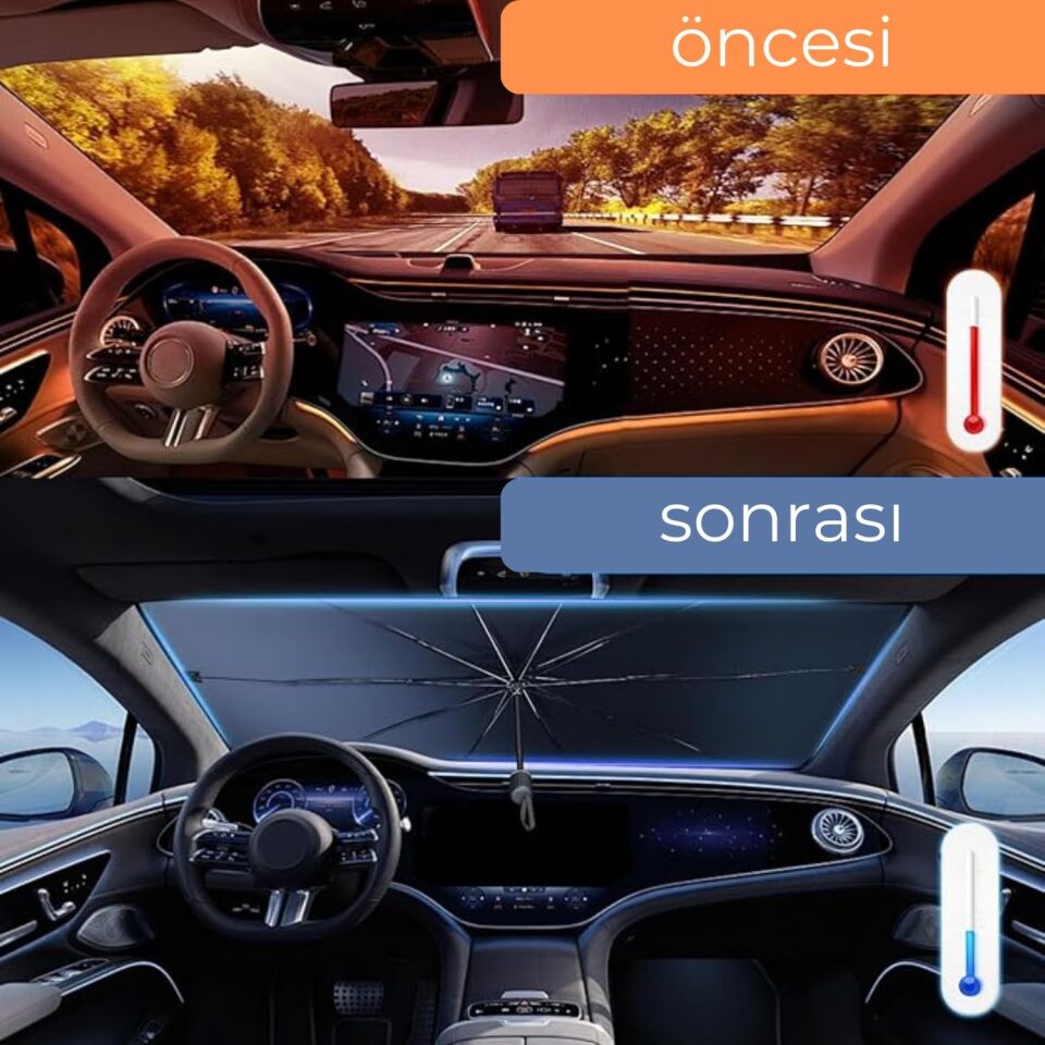 Honda City, Opel Astra, Peugeot 308, Citroen C4, Fiat Linea Uyumlu Oto Şemsiye - Lisinya