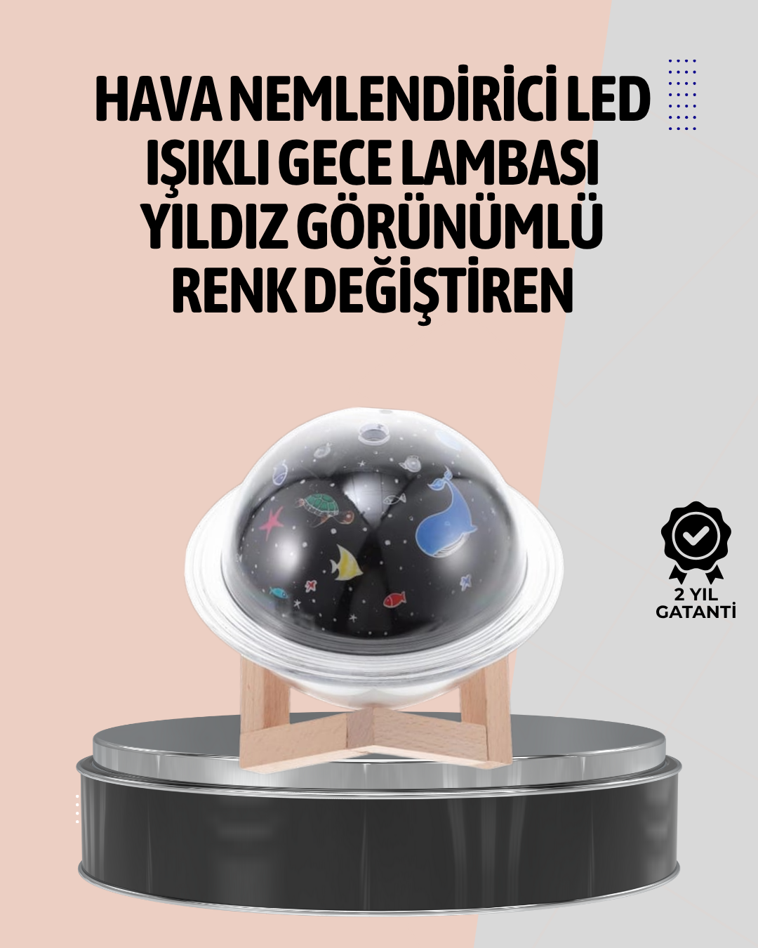 Gece lambası özellikli taşınabilir nemlendirici ve aromaterapi cihazı USB girişli - Lisinya