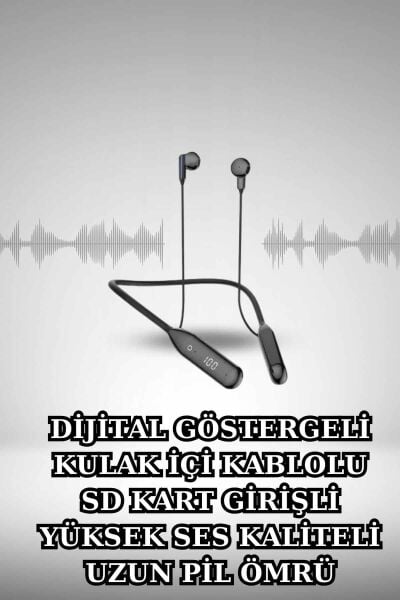 Alarm ve Titreşim Özellikli Akıllı Saat ve Mikrofonlu Kablolu Bluetooth Kulaklık 60 Saat - Lisinya